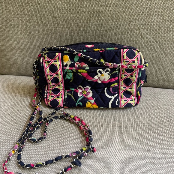 Vera Bradley Handbags - Vera Bradley Floral Crossbody or Clutch Bag - Pink and Black